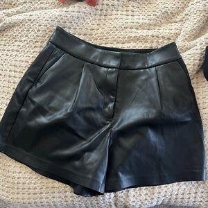 Express Black Faux Leather Shorts